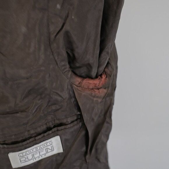 Gianfranco  Ruffini Italy Brown Check Super 100S Worsted Wool 38R Sport Coat 3 B - Picture 12 of 15